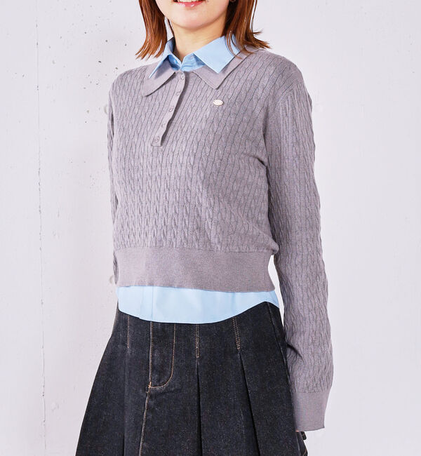 archives「【アンチピリング】ケーブルポロニット&times;シャツＳＥＴ」|カーディガン|