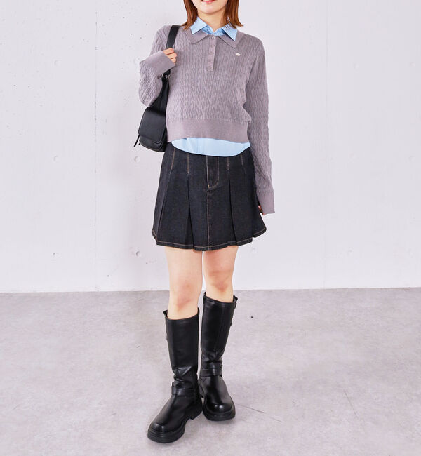 archives「【アンチピリング】ケーブルポロニット&times;シャツＳＥＴ」|カーディガン|