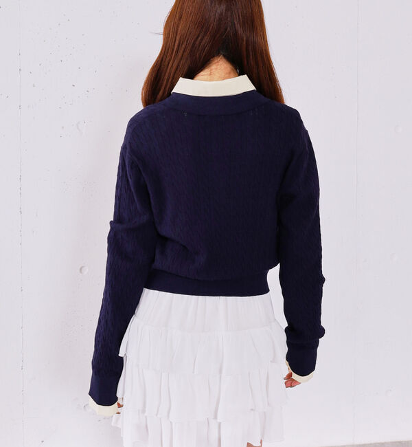 archives「【アンチピリング】ケーブルポロニット&times;シャツＳＥＴ」|カーディガン|