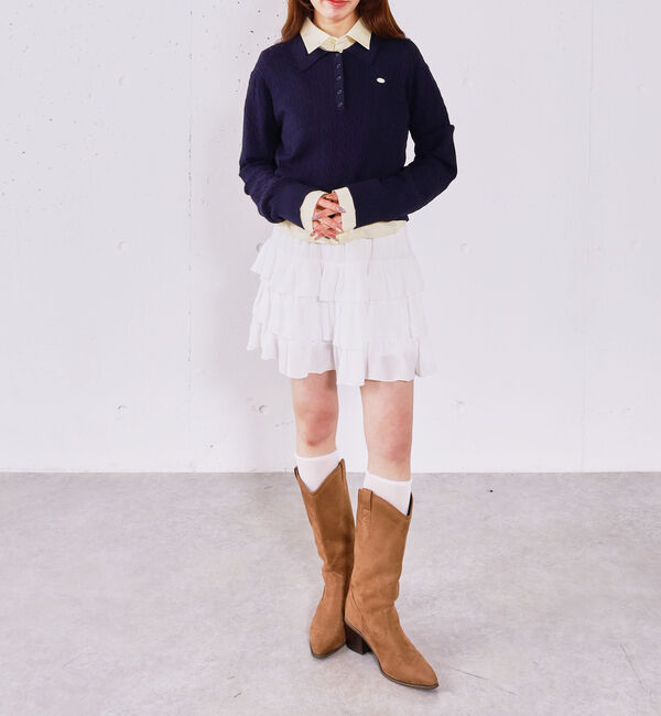 archives「【アンチピリング】ケーブルポロニット&times;シャツＳＥＴ」|カーディガン|