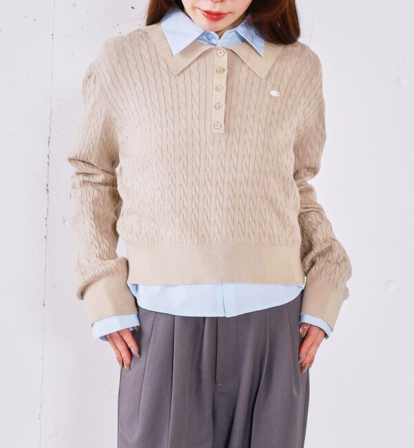 archives「【アンチピリング】ケーブルポロニット&times;シャツＳＥＴ」|カーディガン|