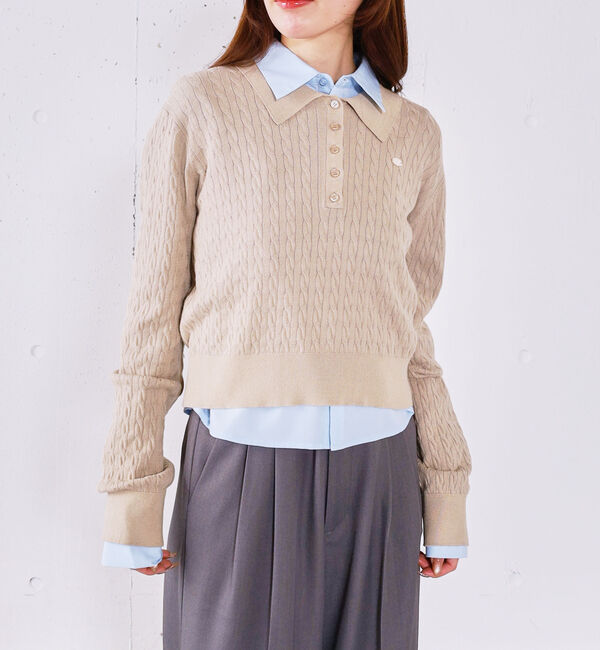 archives「【アンチピリング】ケーブルポロニット&times;シャツＳＥＴ」|カーディガン|