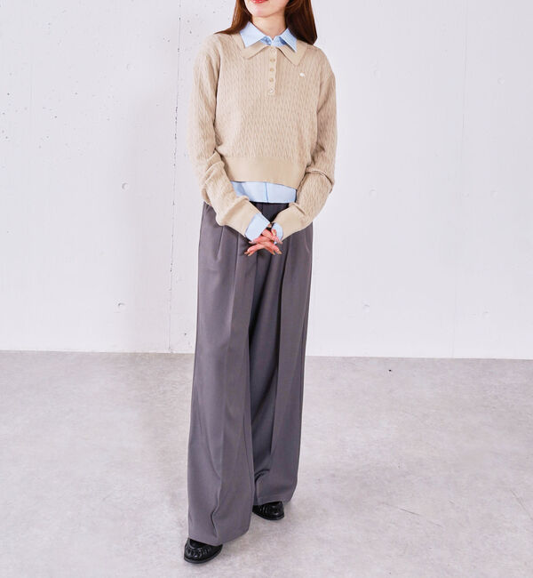 archives「【アンチピリング】ケーブルポロニット&times;シャツＳＥＴ」|カーディガン|