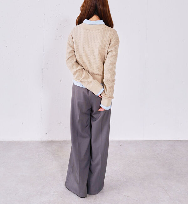 archives「【アンチピリング】ケーブルポロニット&times;シャツＳＥＴ」|カーディガン|