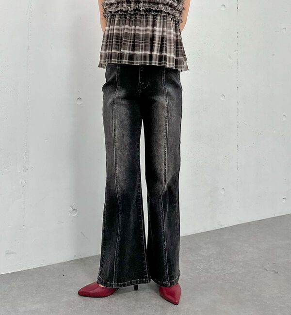 archives「オーバーダイタイトフレアストレッチデニム」|デニム|GRAY