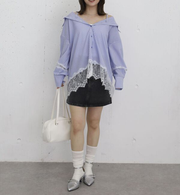 archives「パッチ台形デニムミニスカート」|スカート|