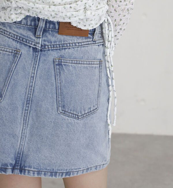 archives「パッチ台形デニムミニスカート」|スカート|