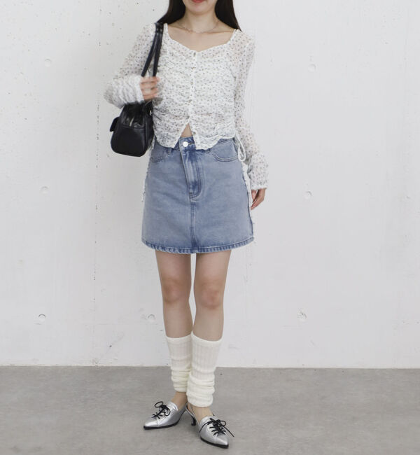 archives「パッチ台形デニムミニスカート」|スカート|