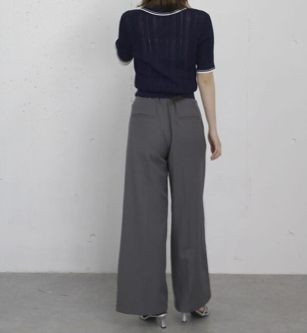 archives「【高機能】配色透かし編みポロニットプルオーバー」|ニット・セーター|