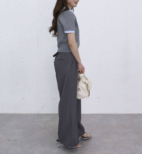 archives「シャツレイヤードハーフスリーブケーブルニットプルオーバー」|ニット・セーター|