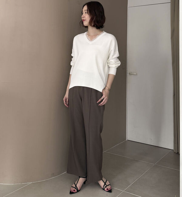 Doux archives「衿レースＶネックニットプルオーバー」|ニット・セーター|