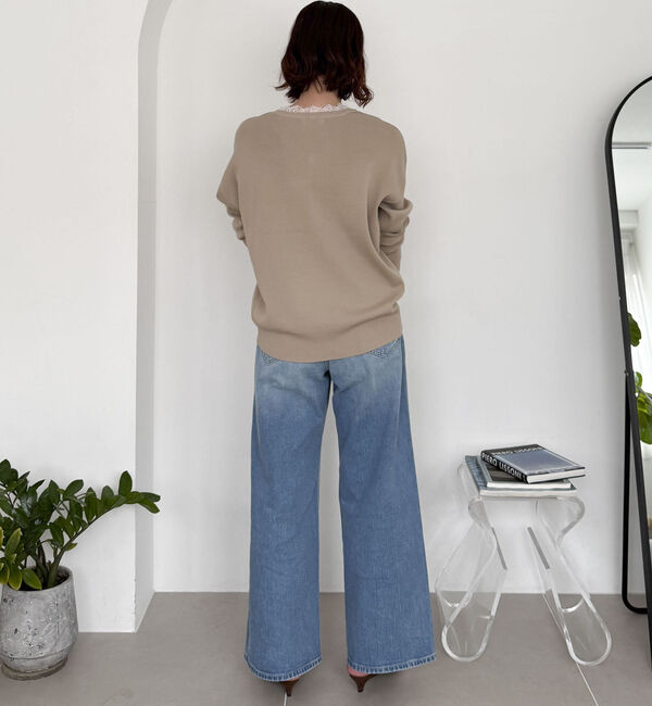 Doux archives「衿レースＶネックニットプルオーバー」|ニット・セーター|