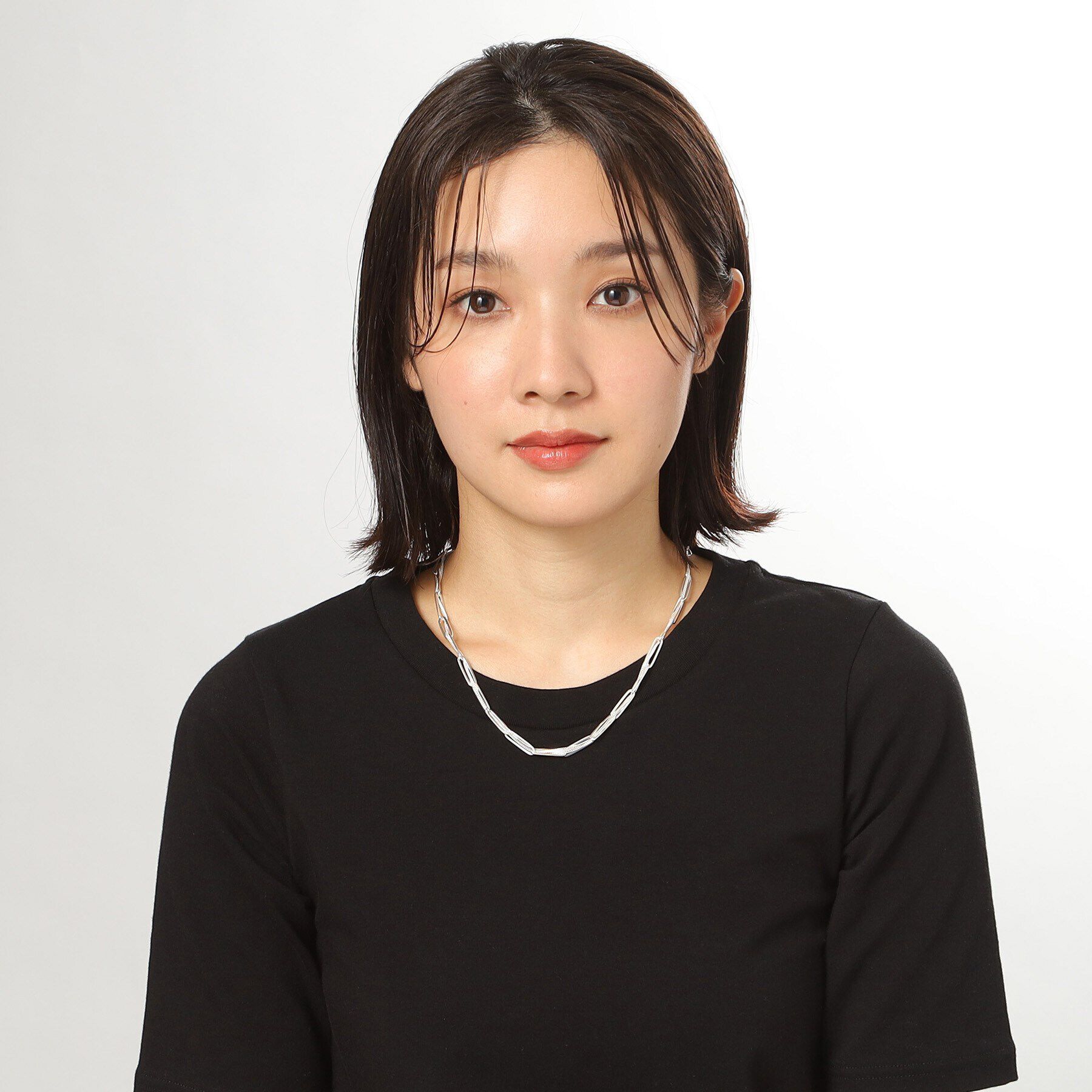 COCOSHNIK ONKITSCH「シルバー ミックスチェーン フラットカーブ スルー ネックレス」|ネックレス|