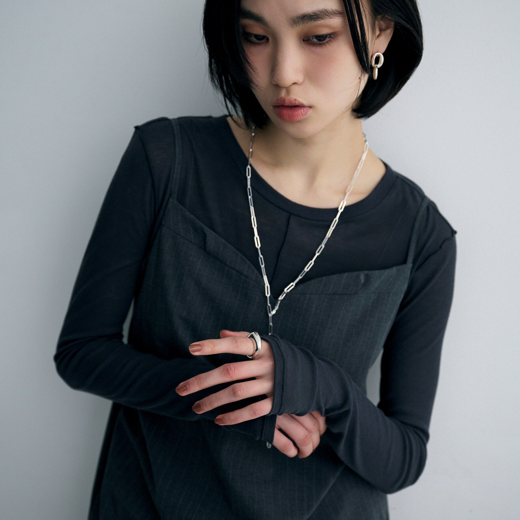 COCOSHNIK ONKITSCH「シルバー ボリュームペアシェイプシグネットリング」|リング|