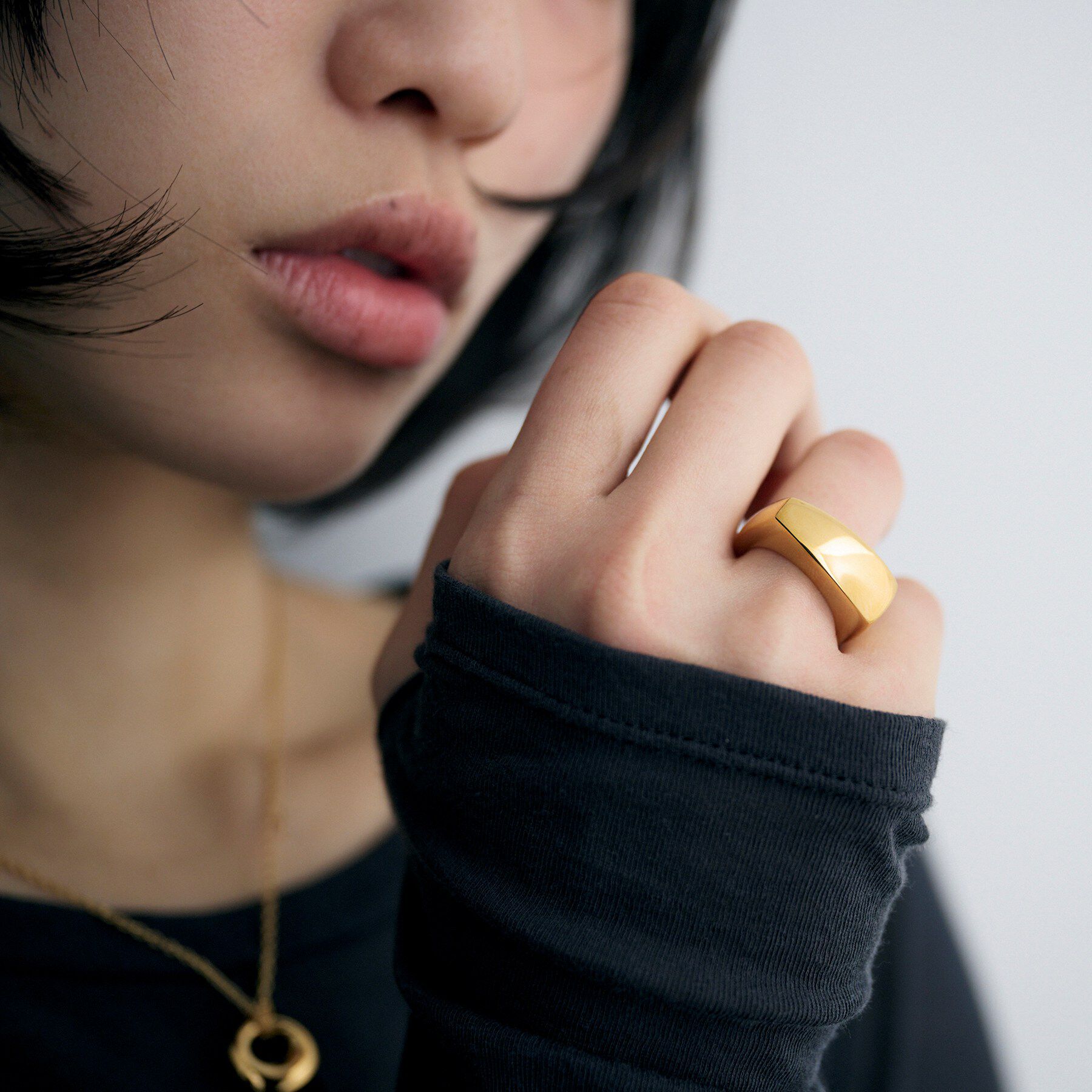 COCOSHNIK ONKITSCH「シルバー ボリュームトラペーズシグネットリング GP」|リング|