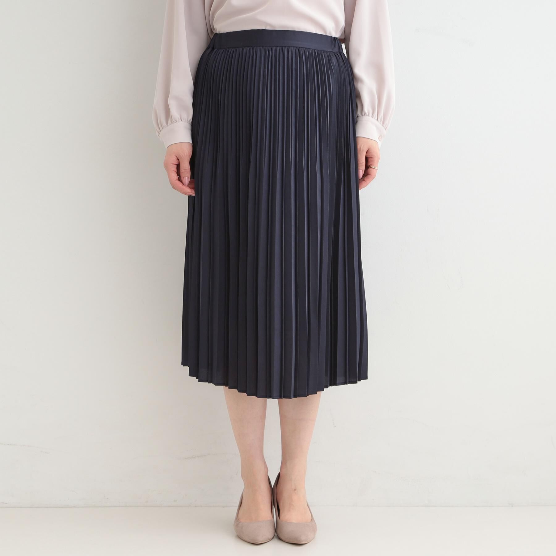 SHOO･LA･RUE「【着丈選べる】微ラメプリーツスカート」|スカート|