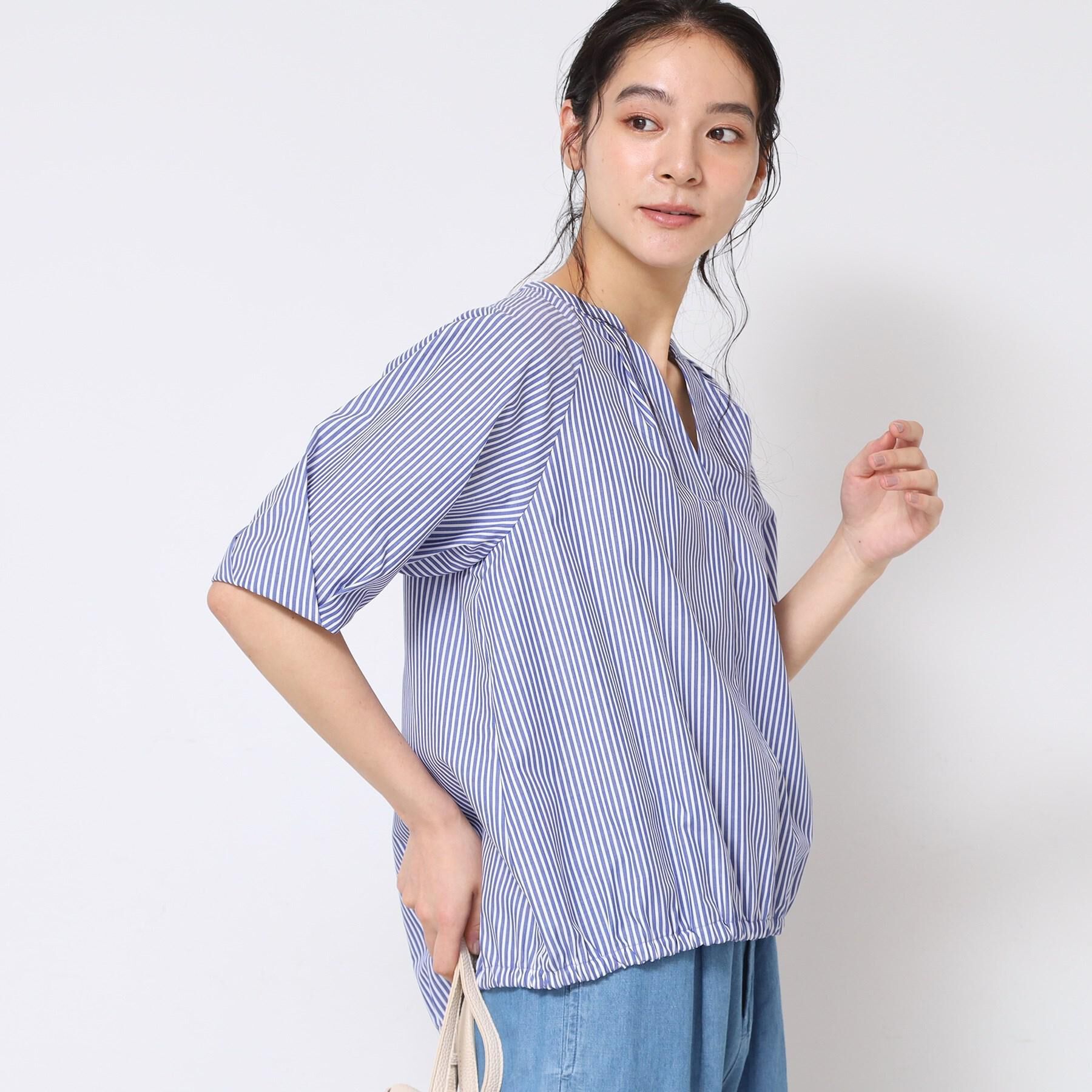 Dessin「【洗える・4サイズ展開】パフスリーブ五分袖ブラウス（XS～L）」|シャツ・ブラウス|