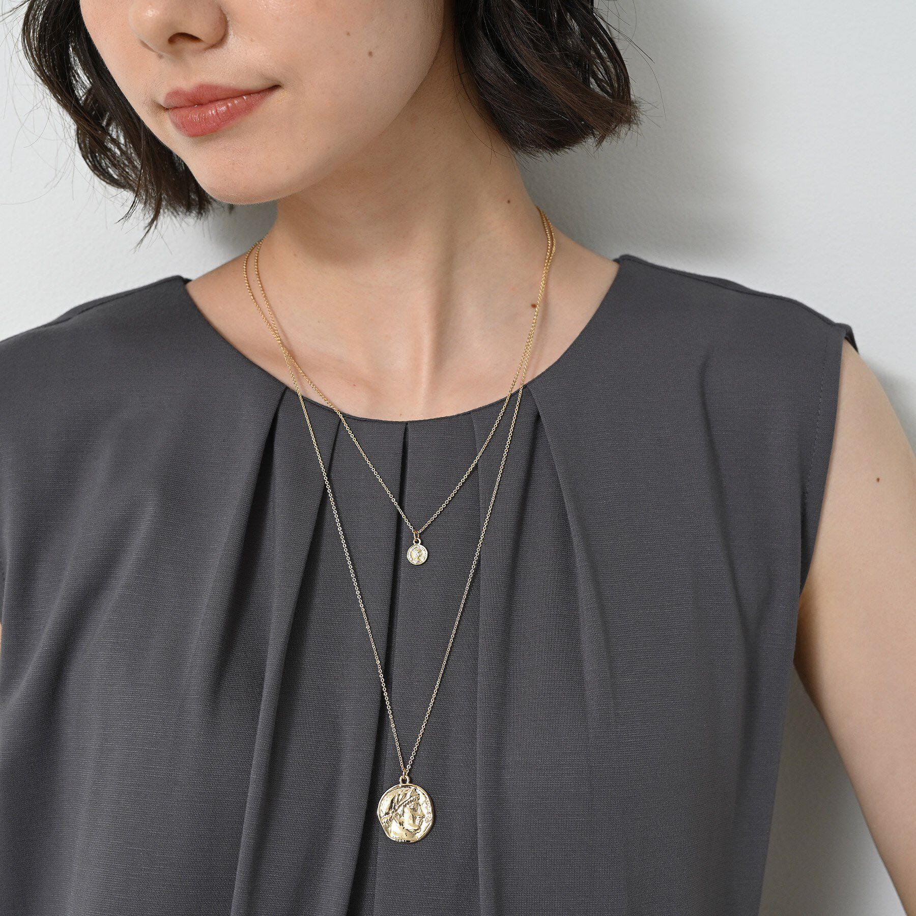 Dessin「【3way】コインモチーフ2連ネックレス」|ネックレス|