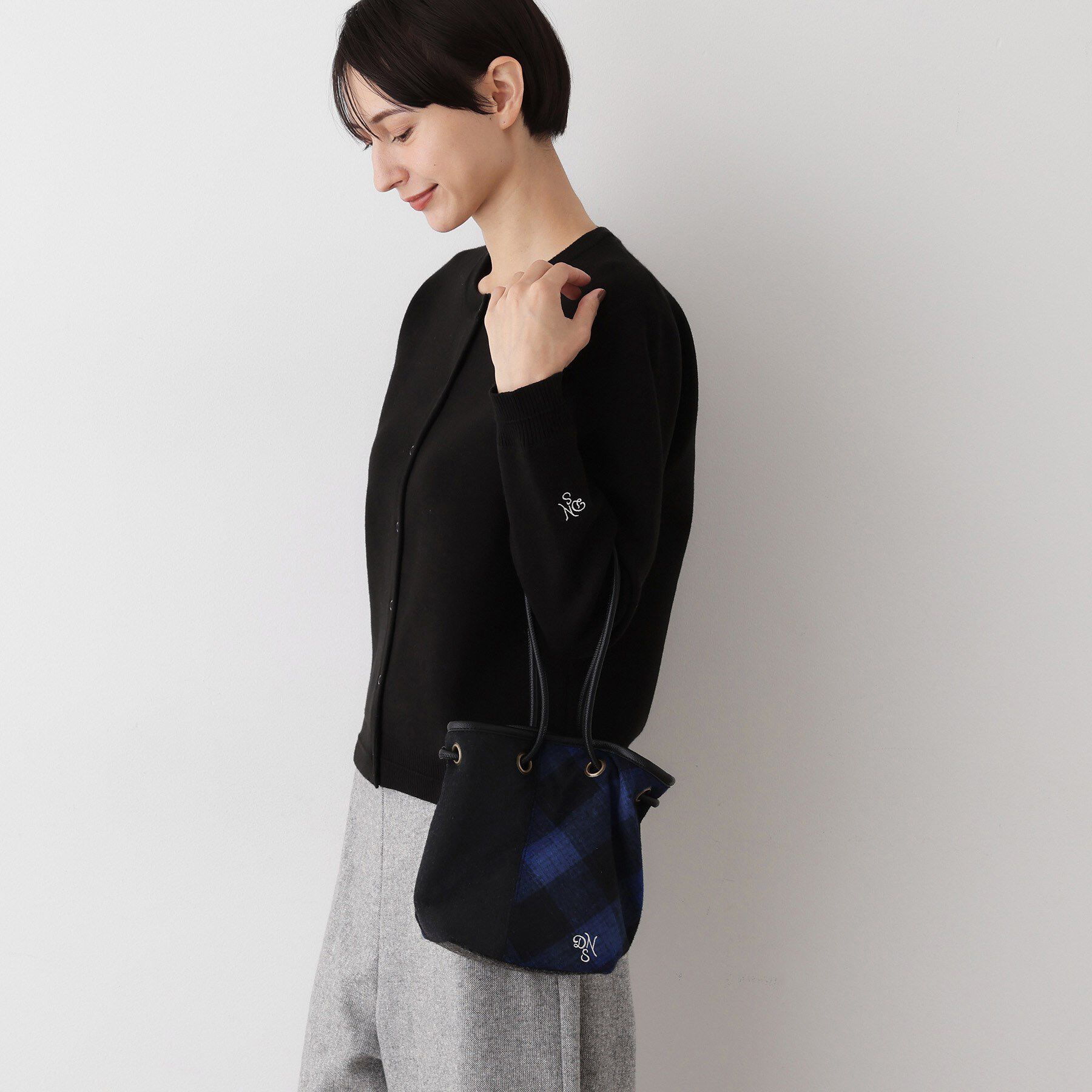 Dessin「2WAYチェック巾着バッグ」|ハンドバッグ|