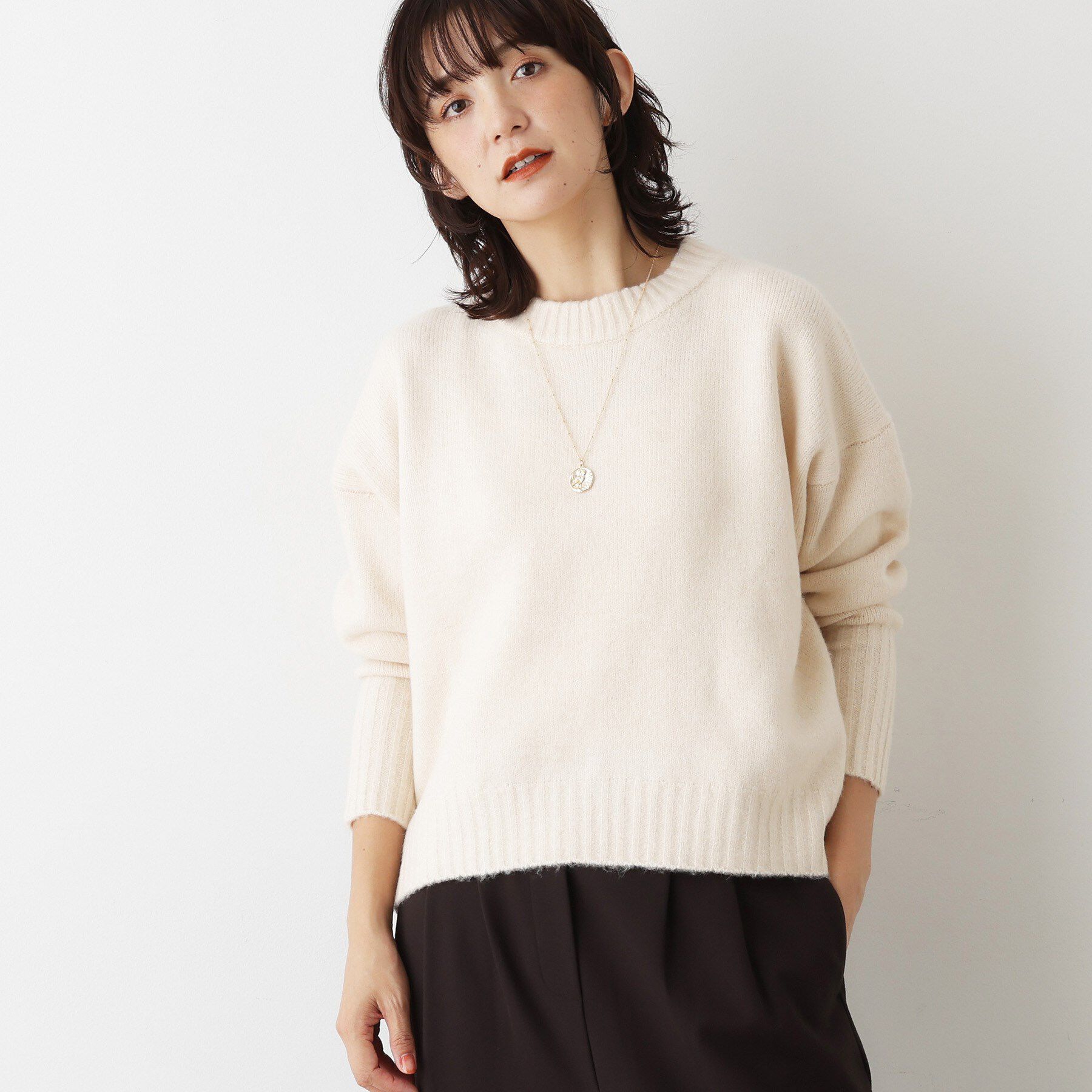 Dessin「【洗える】クルーネックワイドニット」|ニット・セーター|