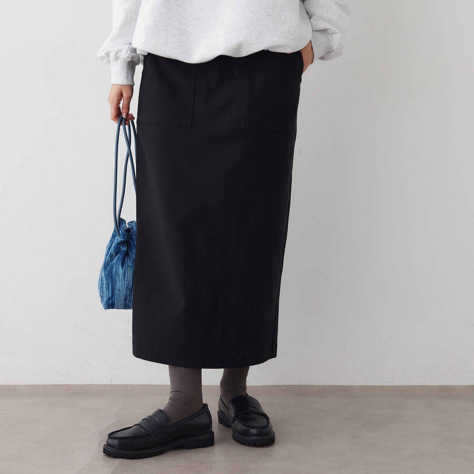Dessin「【洗える/ウエストゴム】Iラインイージースカート」|スカート|ブラック(019)