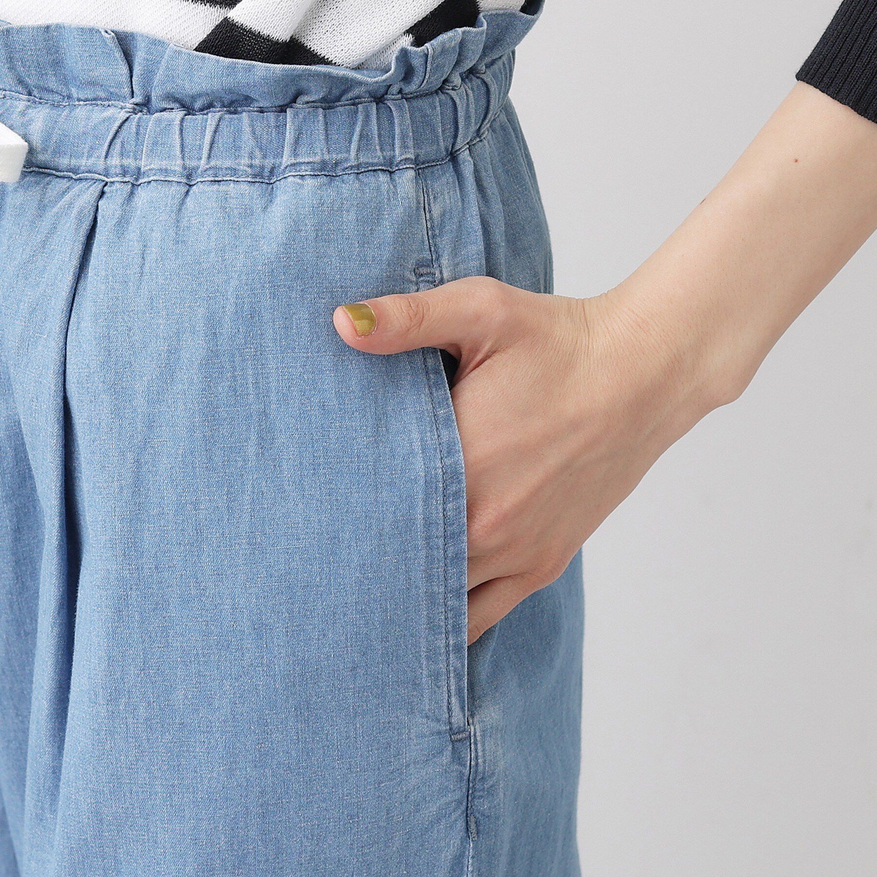 Dessin「【洗える】綿麻ドロストライトデニムパンツ」|その他|