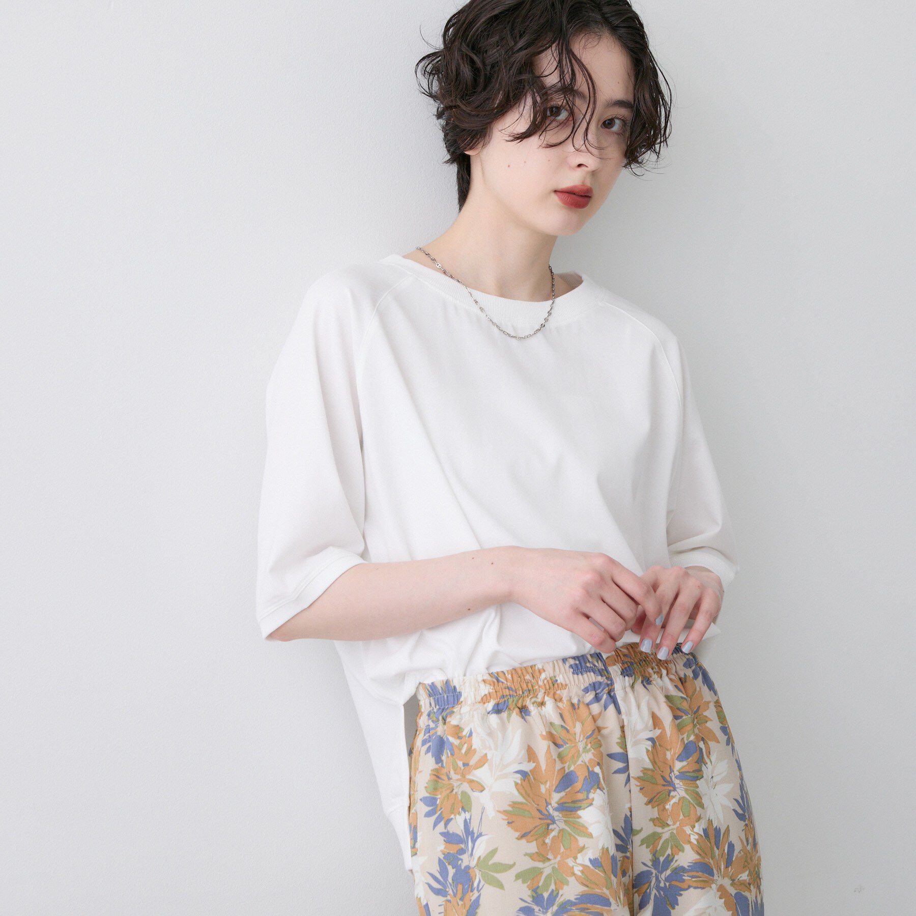 Dessin「【UVカット/接触冷感】フォルムカットソー」|Tシャツ・カットソー|ホワイト(002)