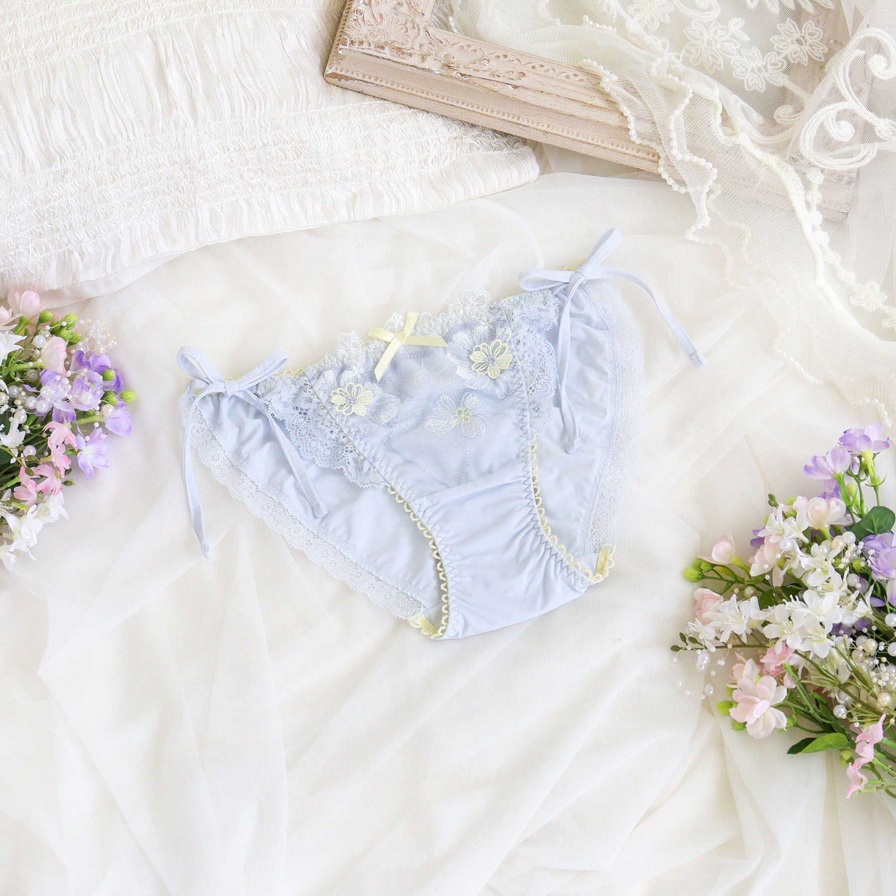 Risa Magli「ヘイリー リボンショーツ」|インナー|サックスブルー(09