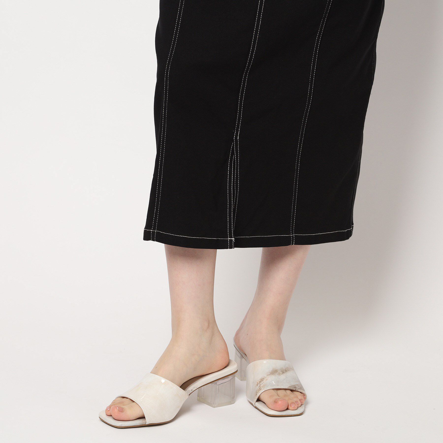 ESPERANZA「スクエアトゥクリアヒールミュール」|サンダル|