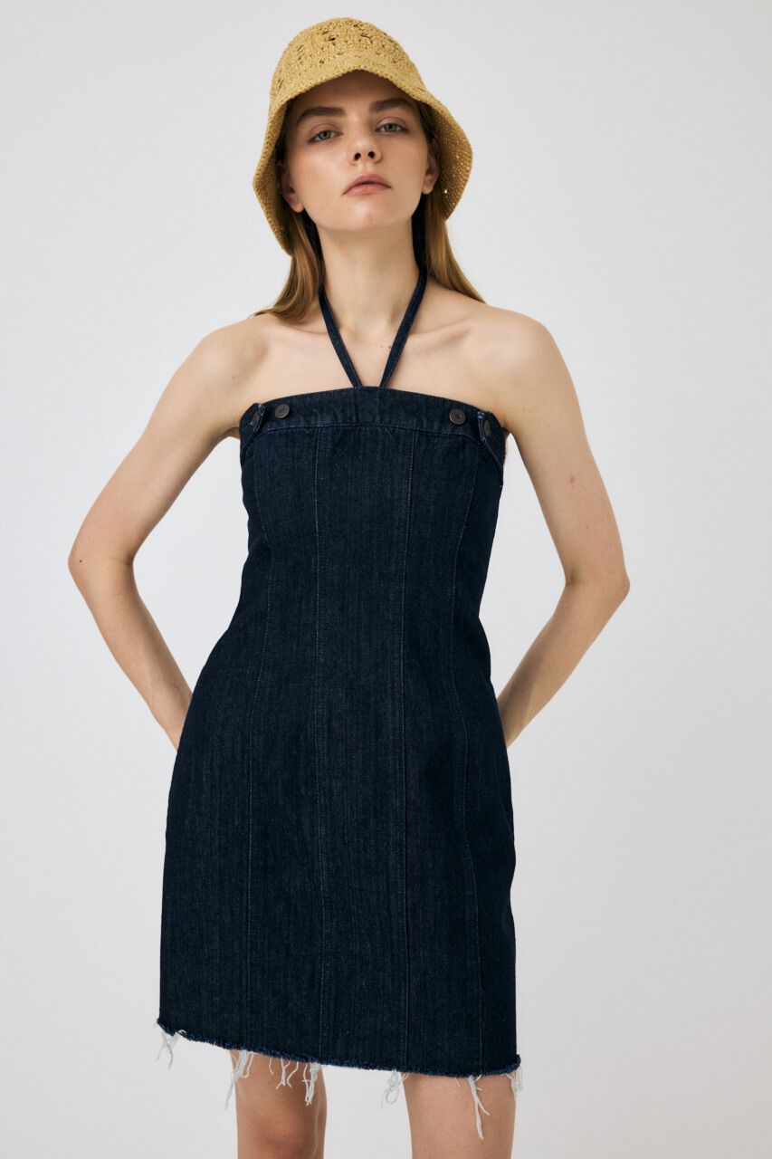 MOUSSY「DENIM BARETOP MINI ワンピース」|ワンピース|