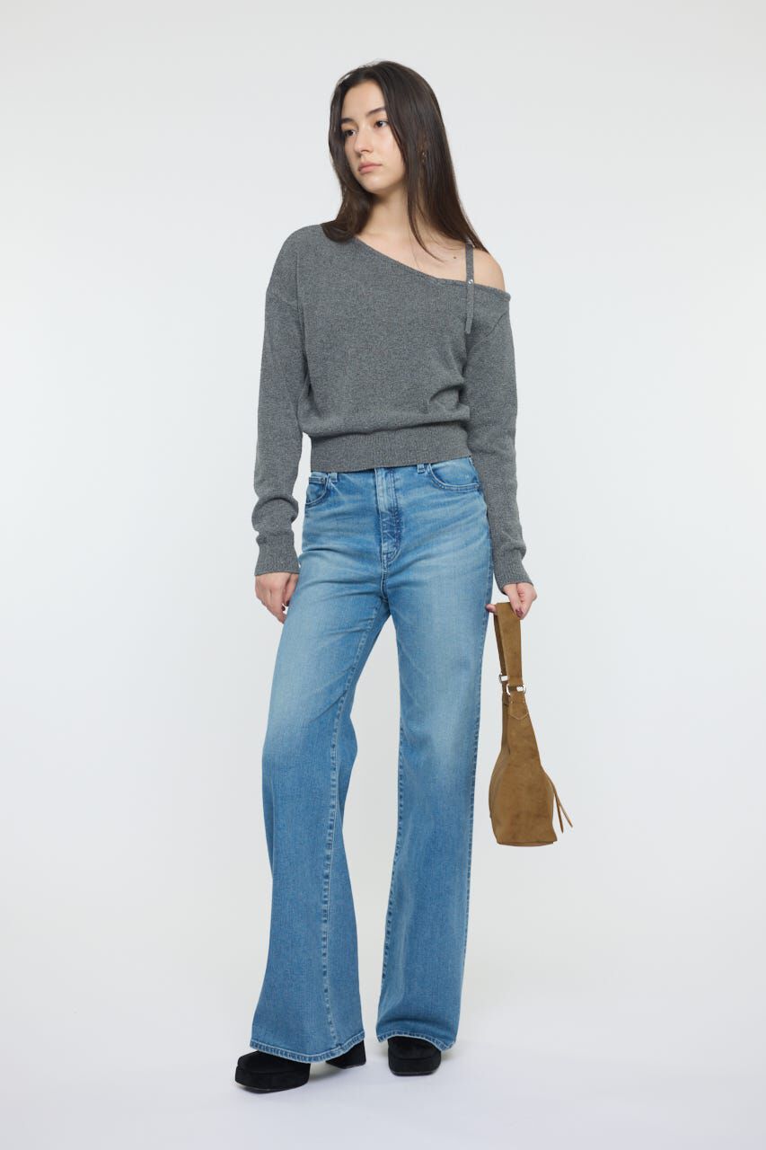 MOUSSY「BUTTON STRAP ワンショルダートップス」|ニット・セーター|