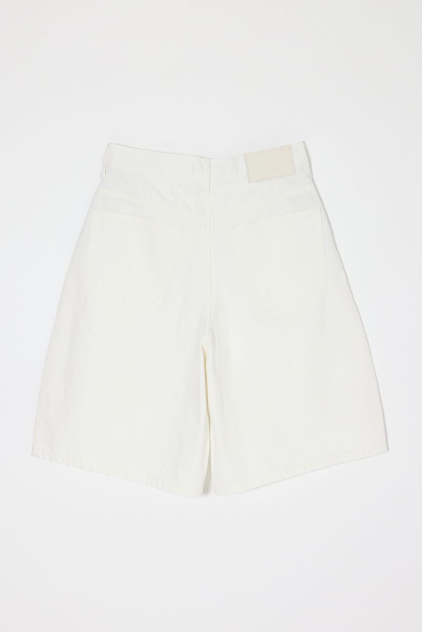 MOUSSY「TUCKED COCOON BERMUDA ショーツ」|デニム|