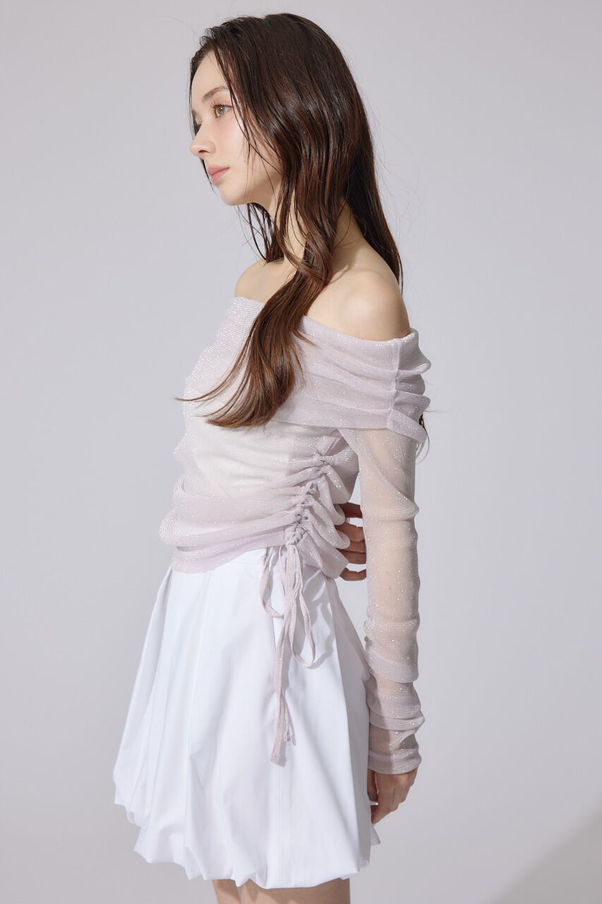 rienda「オフショルレディーラメトップス」|Tシャツ・カットソー|