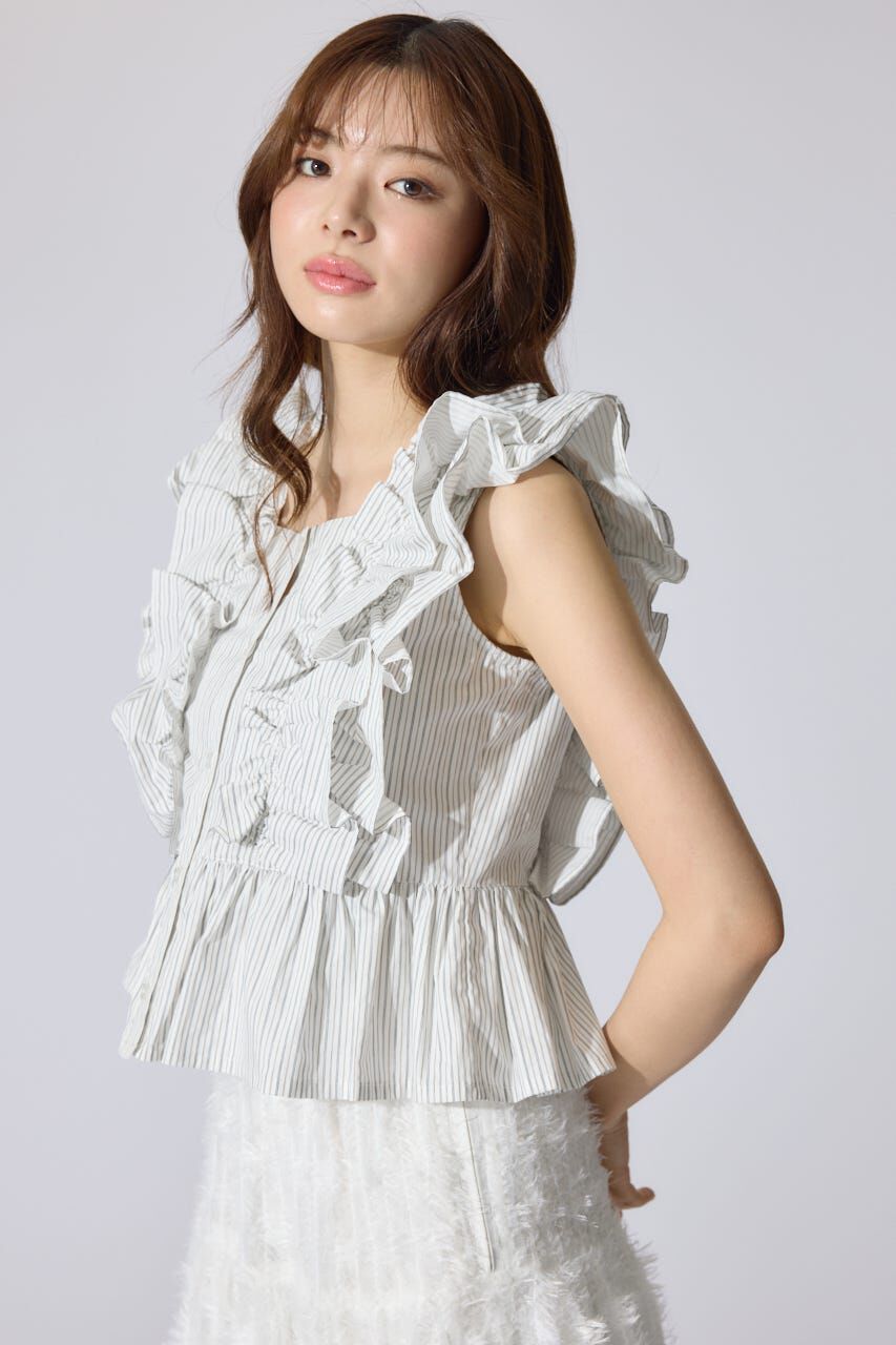 rienda「ダブルフリルブラウス」|シャツ・ブラウス|