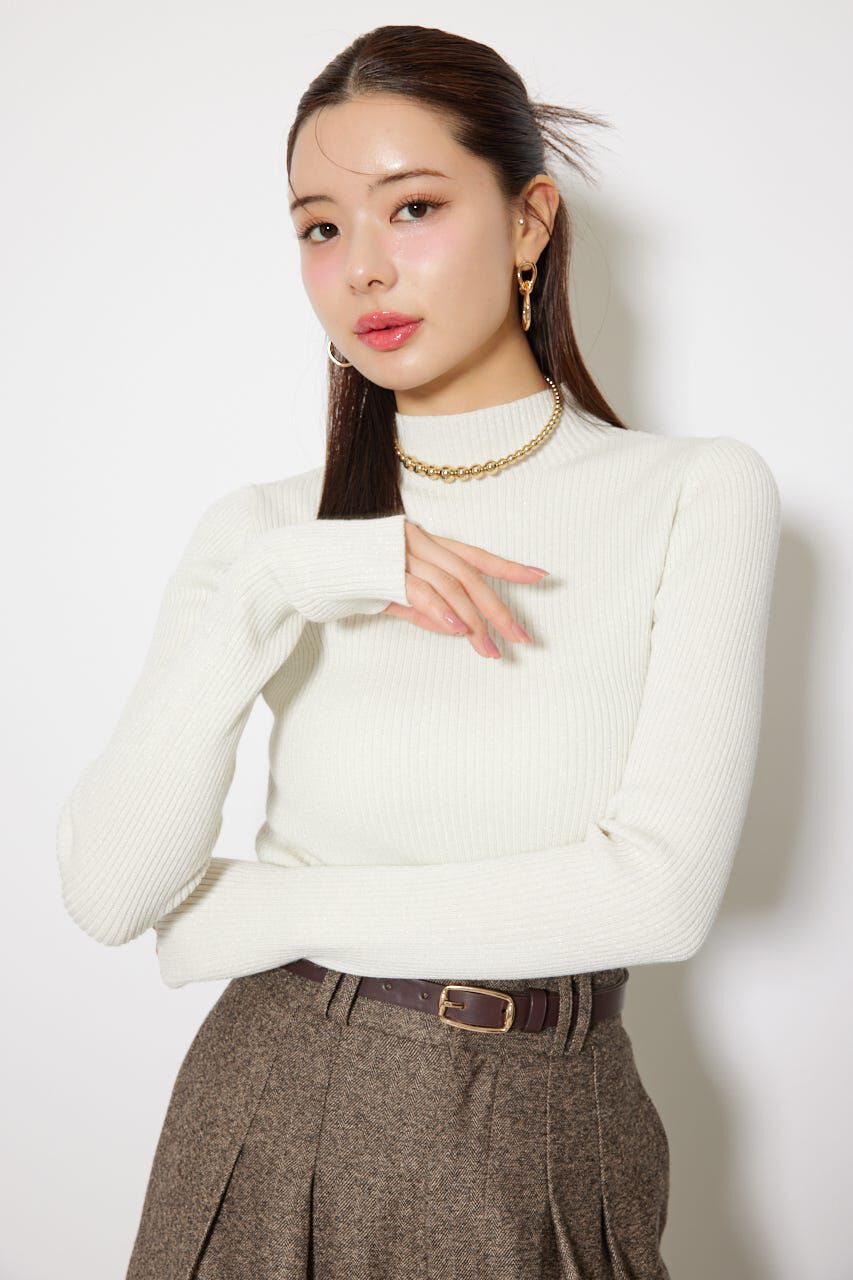 rienda「サムホール付きウォッシャブルハイネックニットトップス」|ニット・セーター|