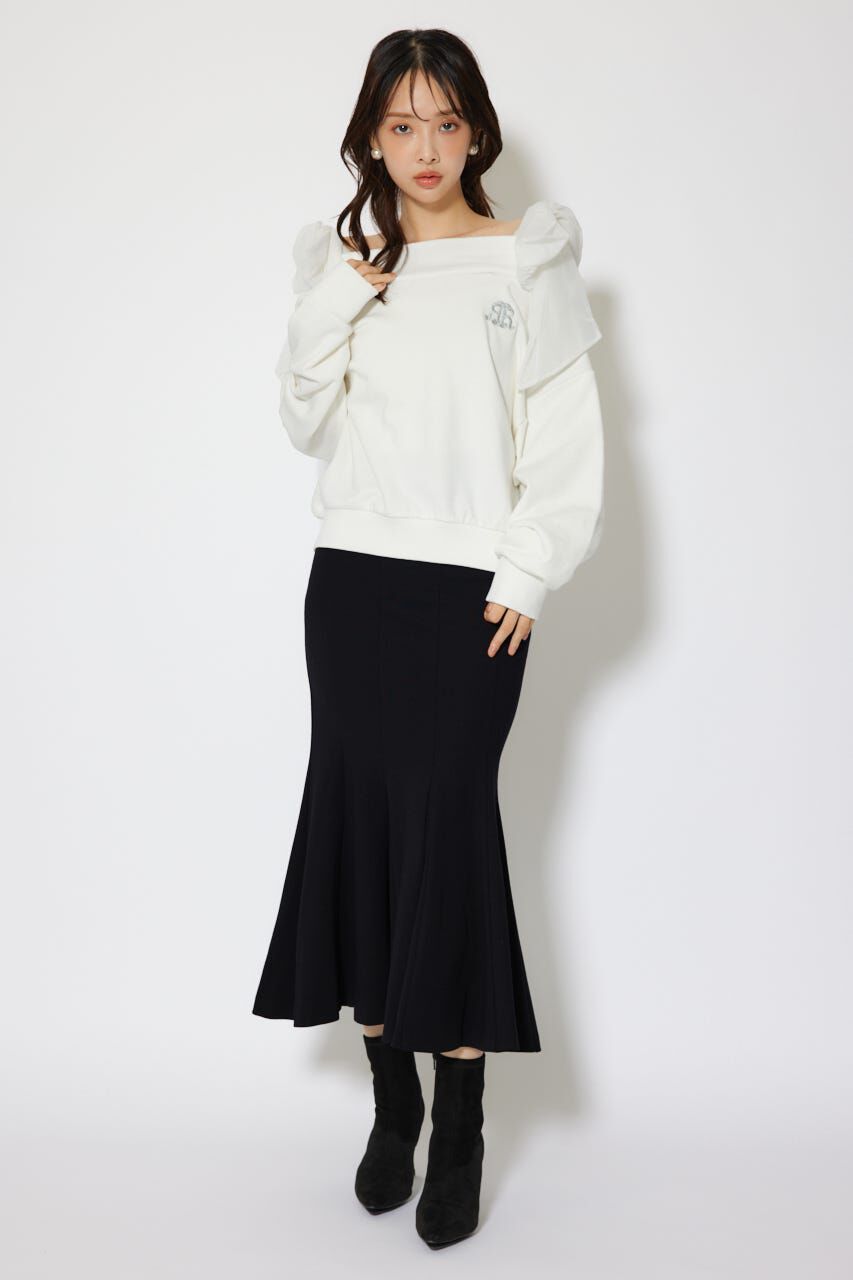 rienda「2WAYチュールオフショルスウェットトップス」|Tシャツ・カットソー|