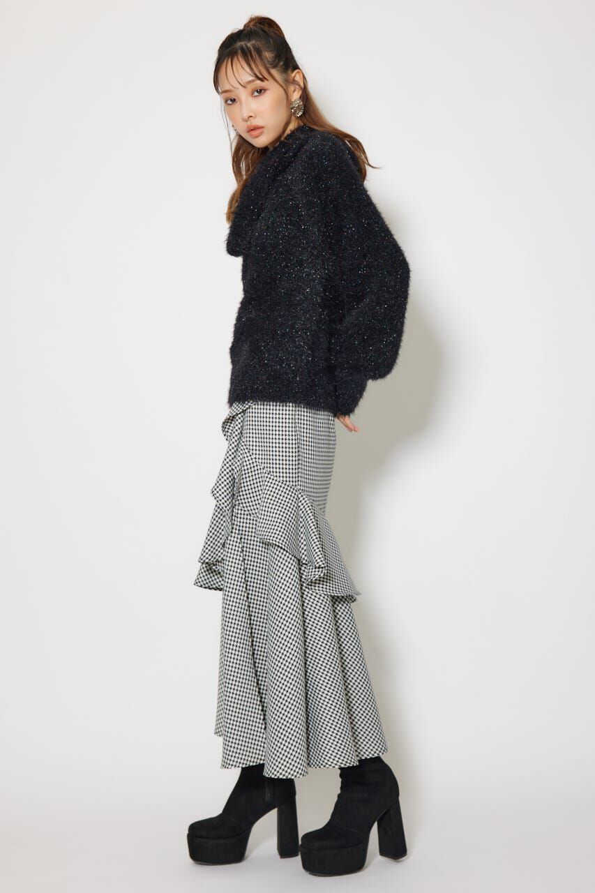 rienda「2WAYファーライクジャガードニットトップス」|ニット・セーター|