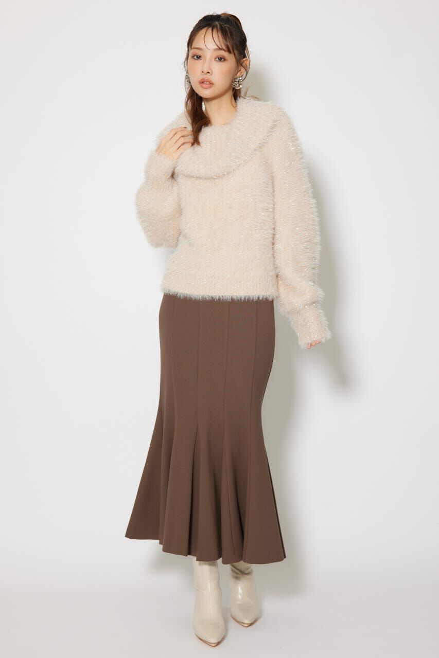 rienda「2WAYファーライクジャガードニットトップス」|ニット・セーター|