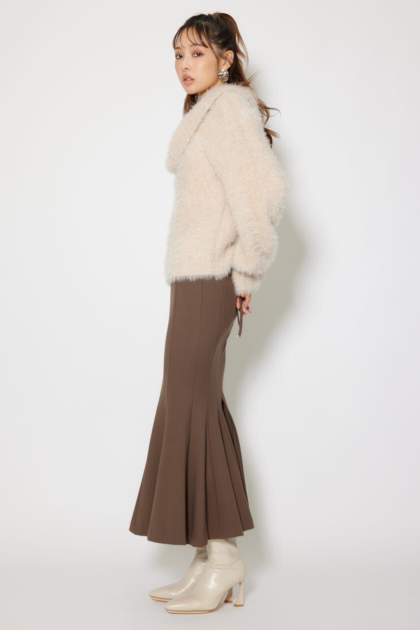 rienda「2WAYファーライクジャガードニットトップス」|ニット・セーター|