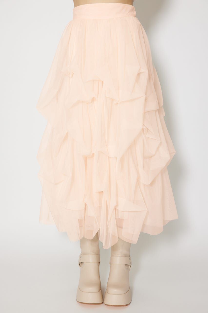 rienda「ランダムタックチュールスカート」|スカート|