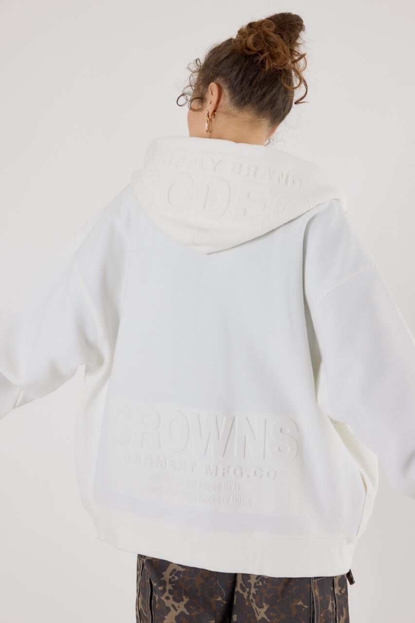 RODEO CROWNS「エンボスBIG ZIPパーカー」|パーカー|O/WHT1