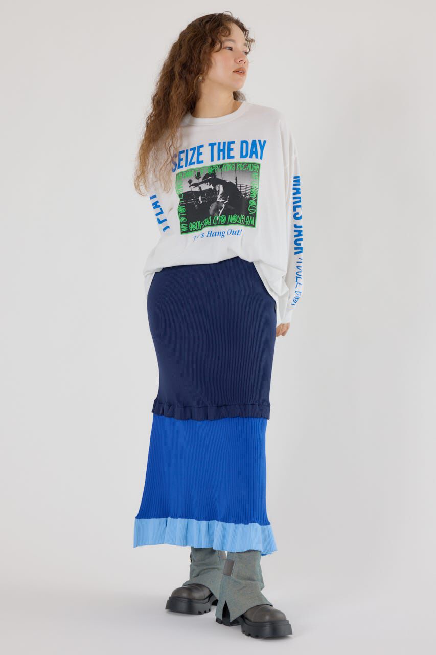 RODEO CROWNS「A-LIGHT フリル切替ニットスカート」|スカート|