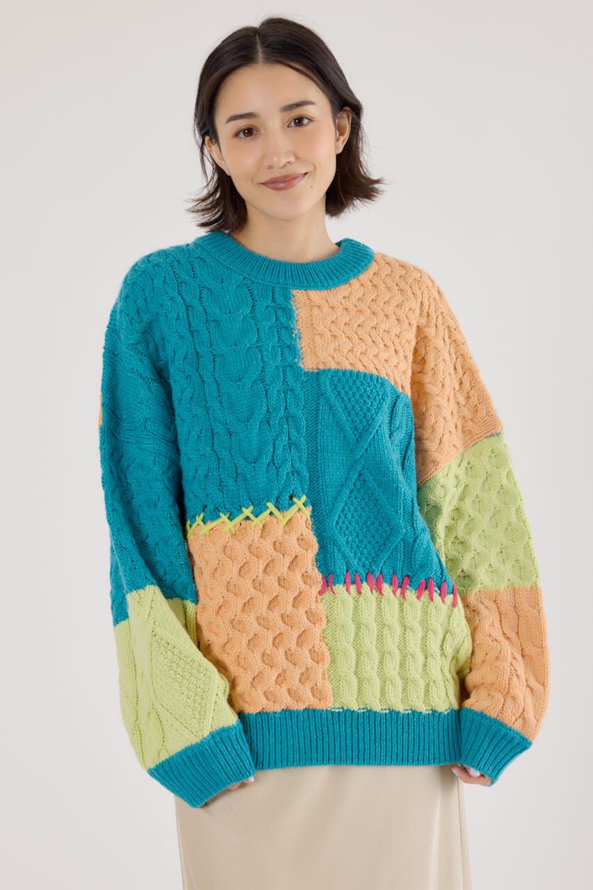 RODEO CROWNS「カスタムケーブルニット」|ニット・セーター|柄BLU5