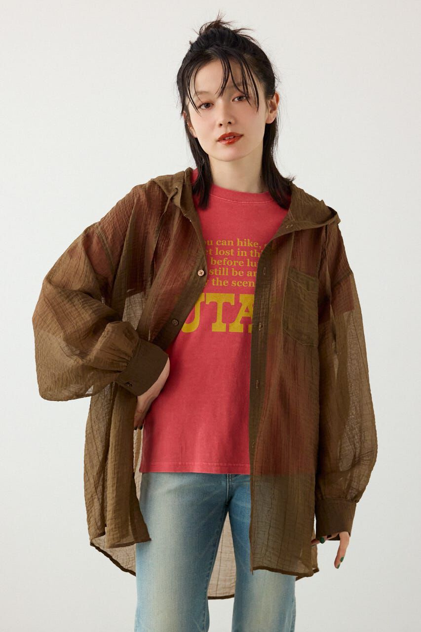 RODEO CROWNS「ワッシャーフーディーシャツ」|シャツ・ブラウス|BRN