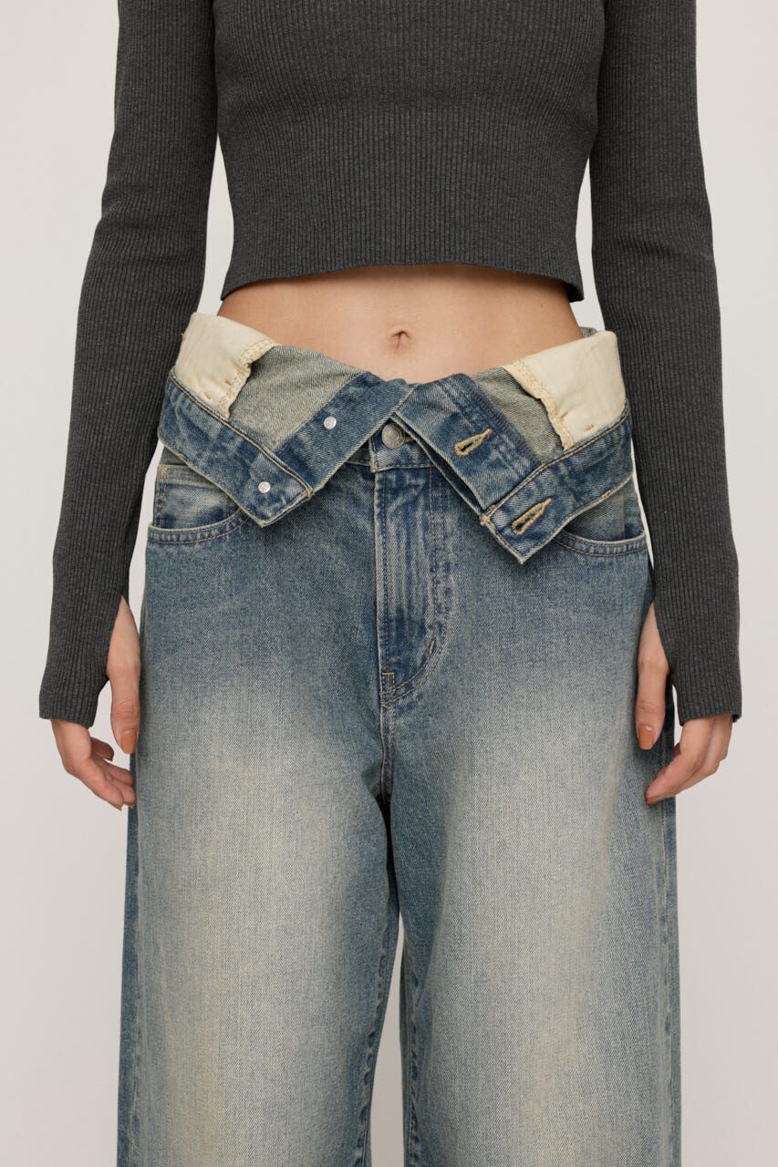 SLY「LAYERED STRAIGHT DENIM パンツ」|デニム|