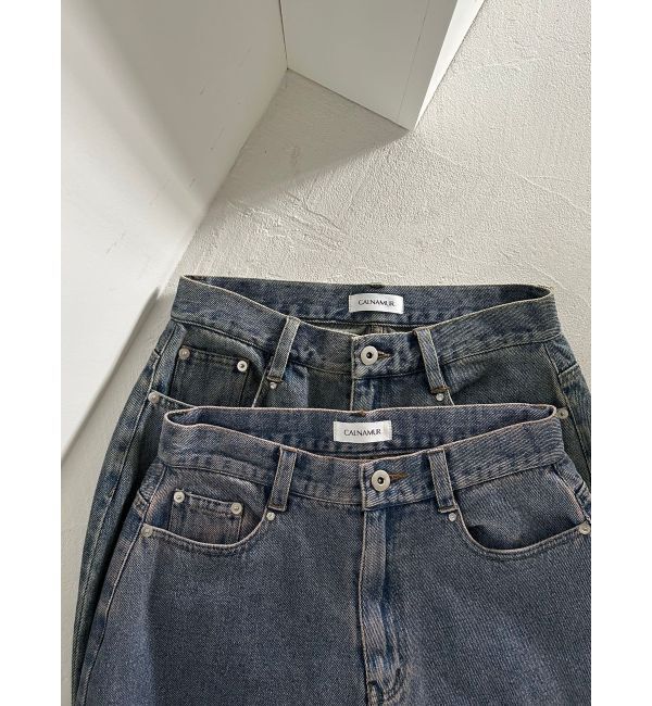 CALNAMUR「OVERDYE DENIM WIDE PT/オーバーダイデニムワイドパンツ」|デニム|
