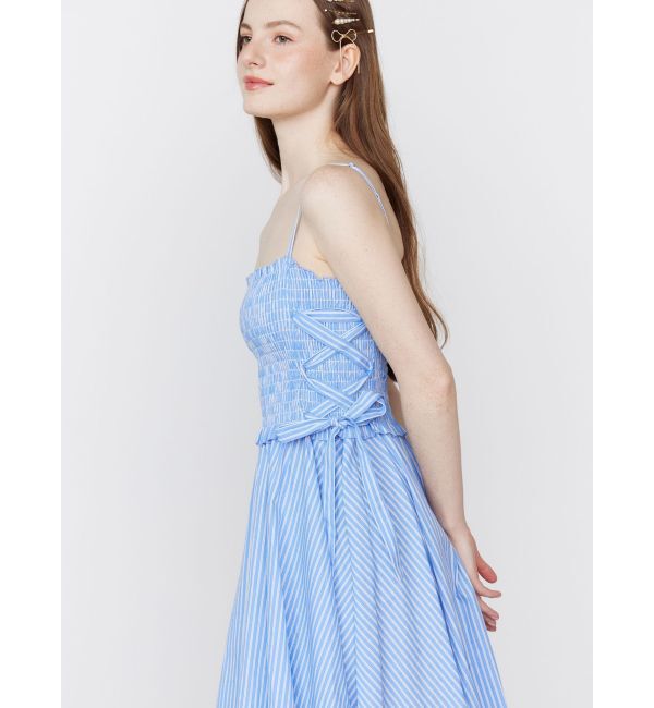 CALNAMUR「SHIRTS&times;SHIRRING MINI OP SET/シャツ&times;シャーリングミニワンピースセット」|ワンピース|