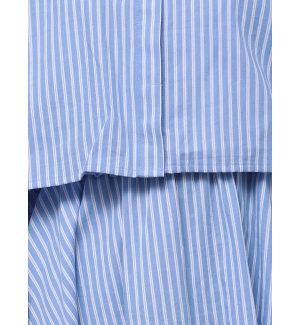 CALNAMUR「SHIRTS&times;SHIRRING MINI OP SET/シャツ&times;シャーリングミニワンピースセット」|ワンピース|