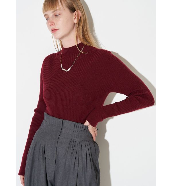 ELENDEEK「HIGH NECK WIDE RIB KT」|ニット・セーター|レッド