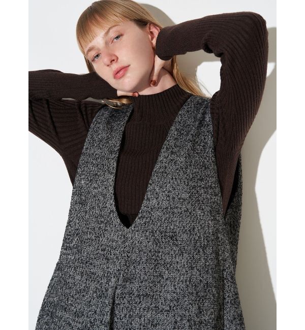 ELENDEEK「HIGH NECK WIDE RIB KT」|ニット・セーター|ブラウン